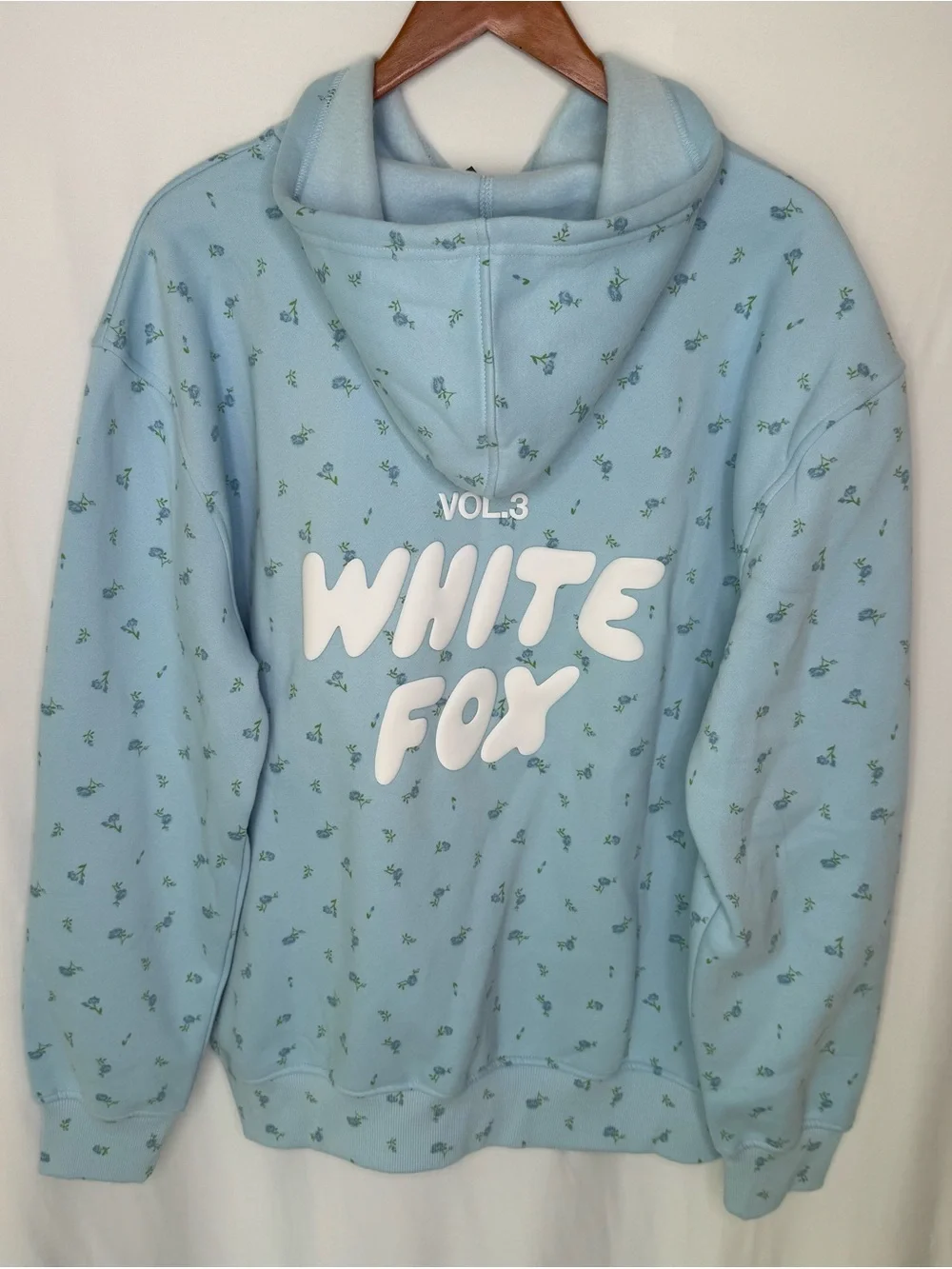 NWT White Fox Offstage Printed Oversized Hoodie Blue Ditsy Vol. 3 S/M